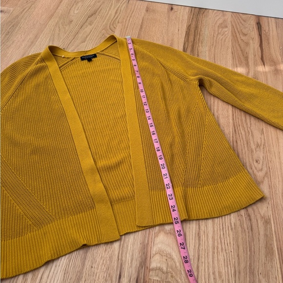 Banana Republic 100% Organic Cotton Slouchy Open Front Cardigan Golden Yellow L - Picture 6 of 13